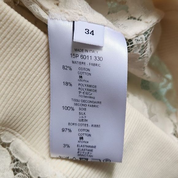 NWOT Crewneck Sheer Lace  Lace Long Sleeve T-shirt by Givenchy - Picture 11 of 14